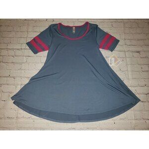 NEW LuLaRoe Perfect TShirt Women's Size XXS Blue Scoop Neck Stripe Short Sleeve